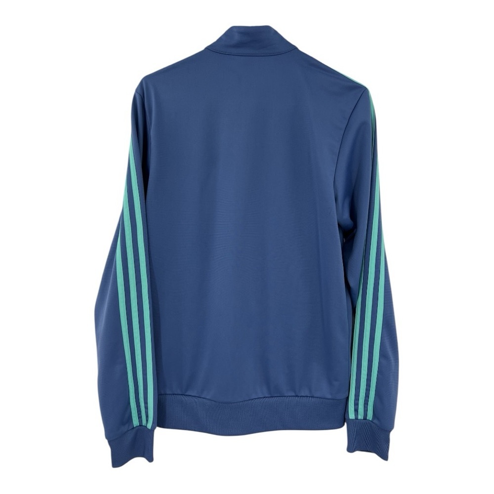 ADIDAS Track Jacket Mens Crew Blue Tricot Full Zip Essentials Warmup SZ S - Picture 4 of 9
